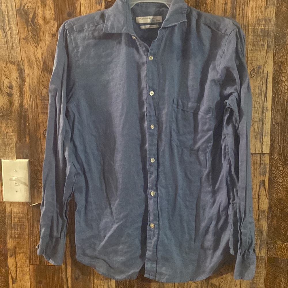 Mudo Collection Mens relaxed fit long sleeves Sky blue size medium